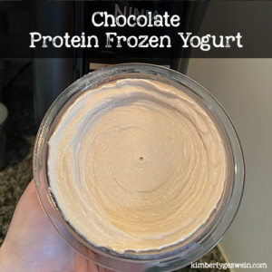 Chocolate Protein Frozen Yogurt ~ Ninja CREAMi Graphic