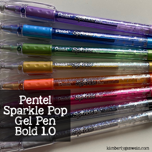 8ct Pentel Sparkle Pop Metallic GEL Pens Black Green Purple Orange
