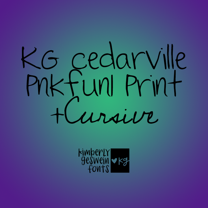 KG Cedarville Pnkfun1 Cursive