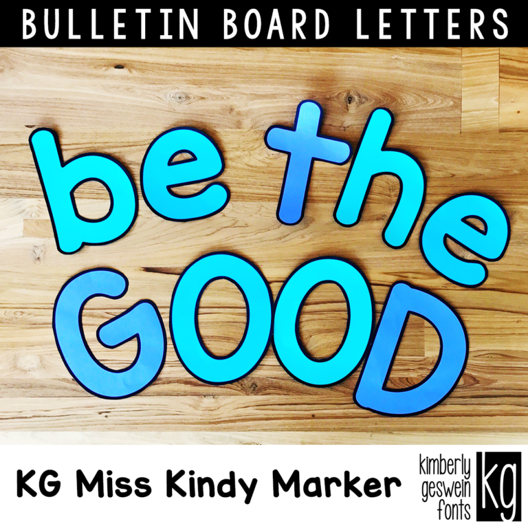 KG Miss Kindy Marker Bulletin Board Letters Graphic