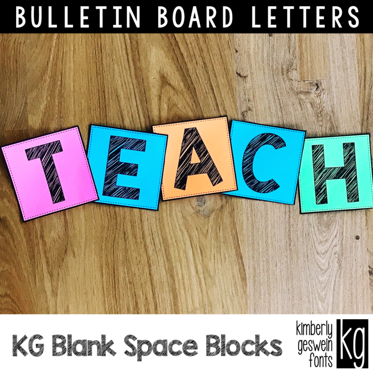 KG Blank Space Sketch Blocks Bulletin Board Letters Graphic
