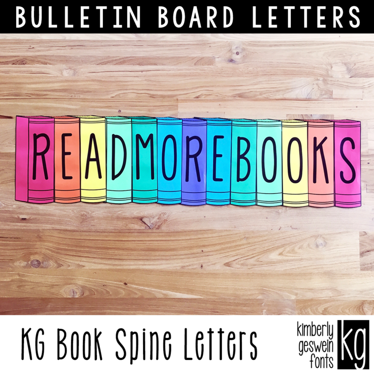 KG Book Spine Bulletin Board Letters