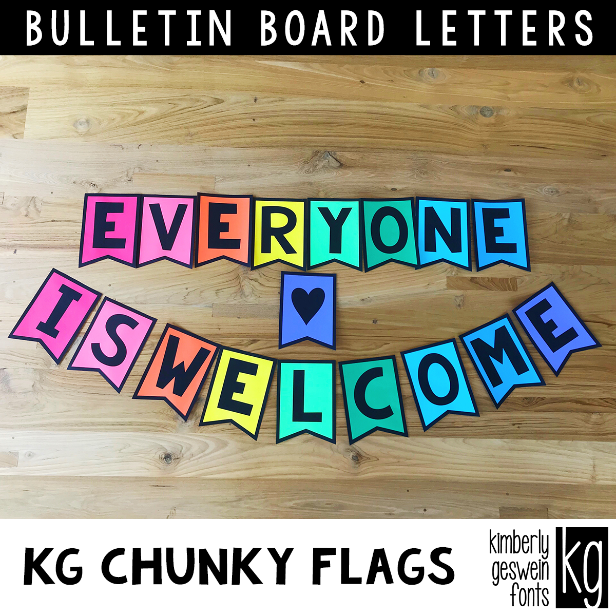 KG Chunky Flags Bulletin Board Letters - Kimberly Geswein Fonts