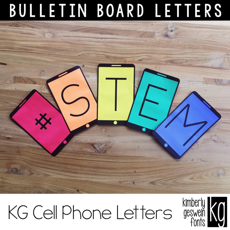 KG Cell Phone Tablet Bulletin Board Letters