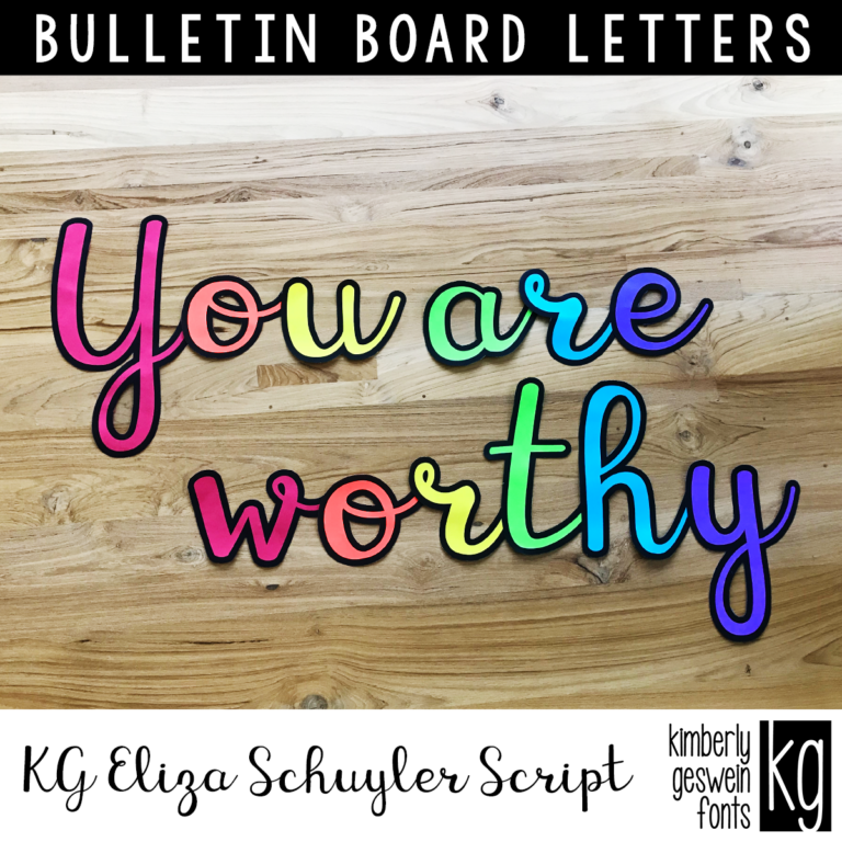 KG Eliza Schuyler Script Bulletin Board Letters - Kimberly Geswein Fonts