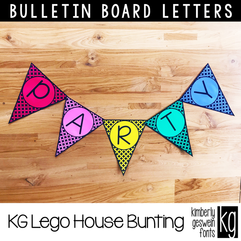 KG Lego House Bunting Bulletin Board Letters Graphic