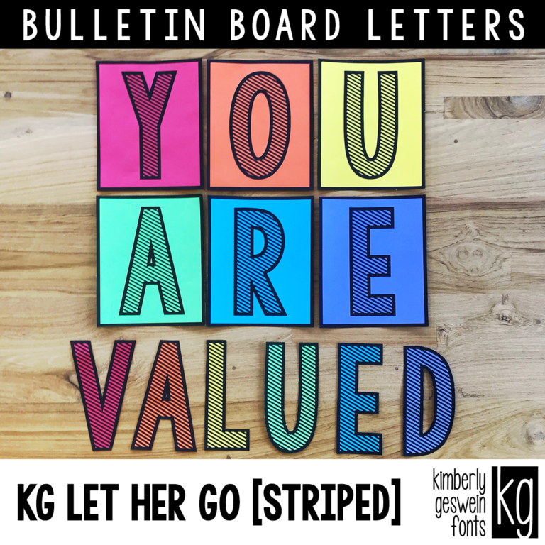 KG Let Her Go STRIPED Bulletin Board Letters Graphic