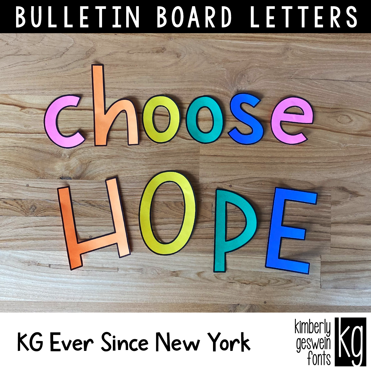 KG Eyes Wide Open Bulletin Board Letters - Kimberly Geswein Fonts