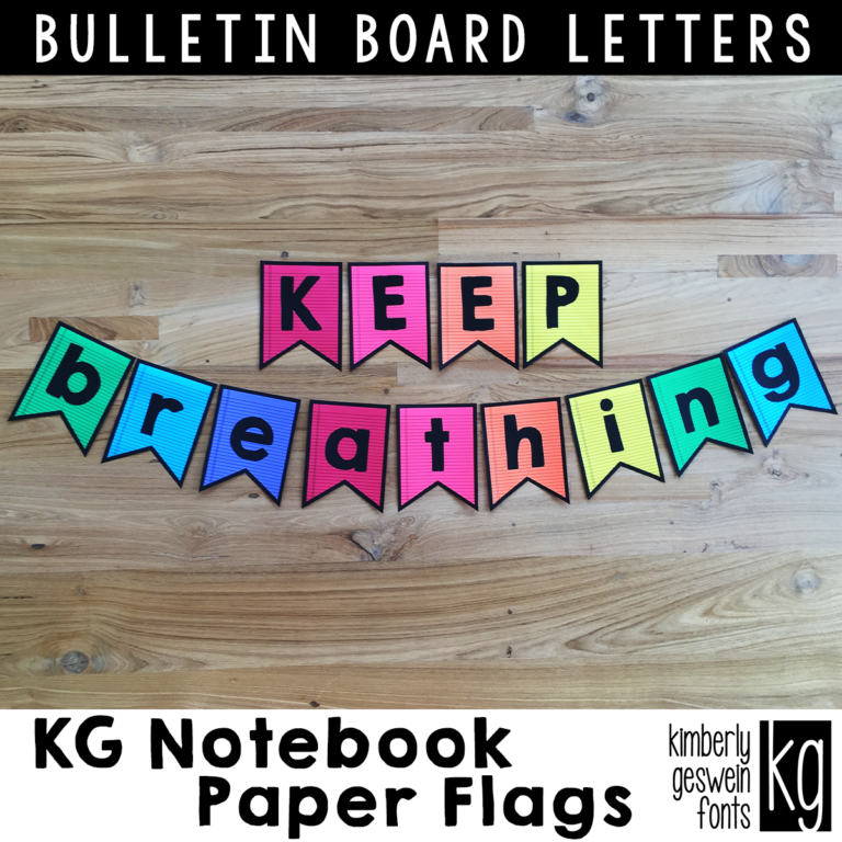 KG Notebook Paper Flags Bulletin Board Letters Graphic