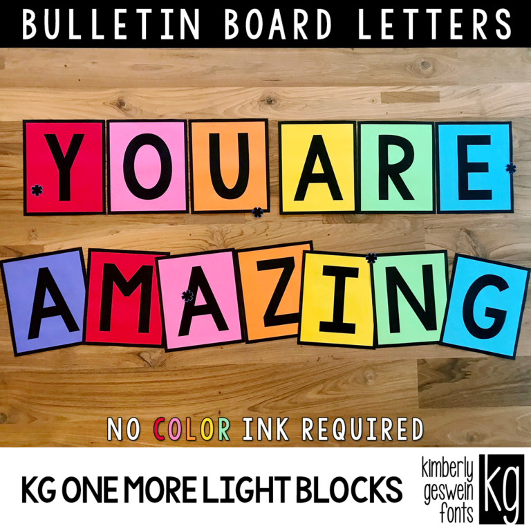 KG One More Light Blocks Bulletin Board Letters