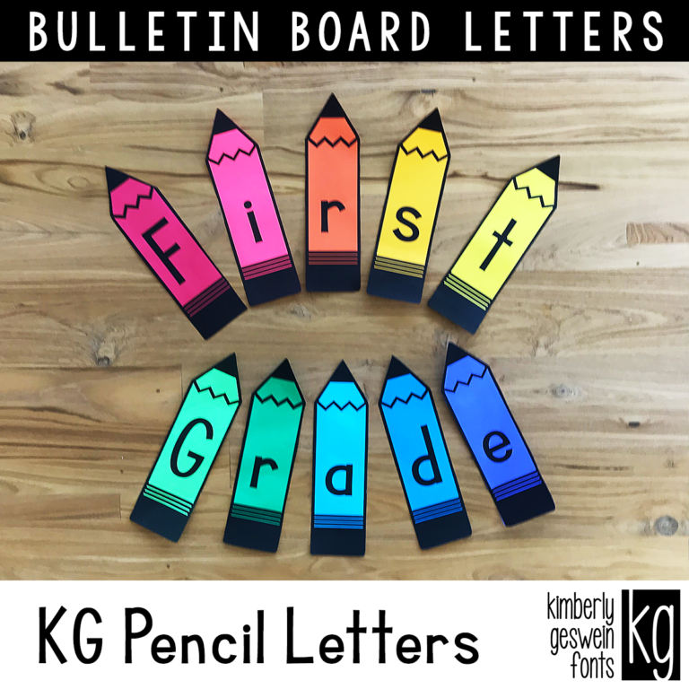 KG Pencil Letters Bulletin Board Letters Graphic