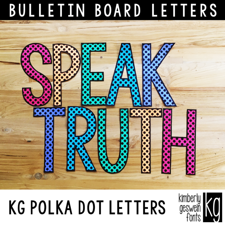 KG Polka Dot Patterned Bulletin Board Letters Graphic