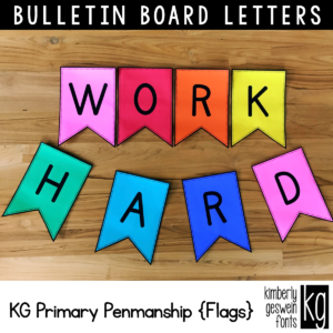 KG Primary Penmanship Flags Bulletin Board Letters Featured Image