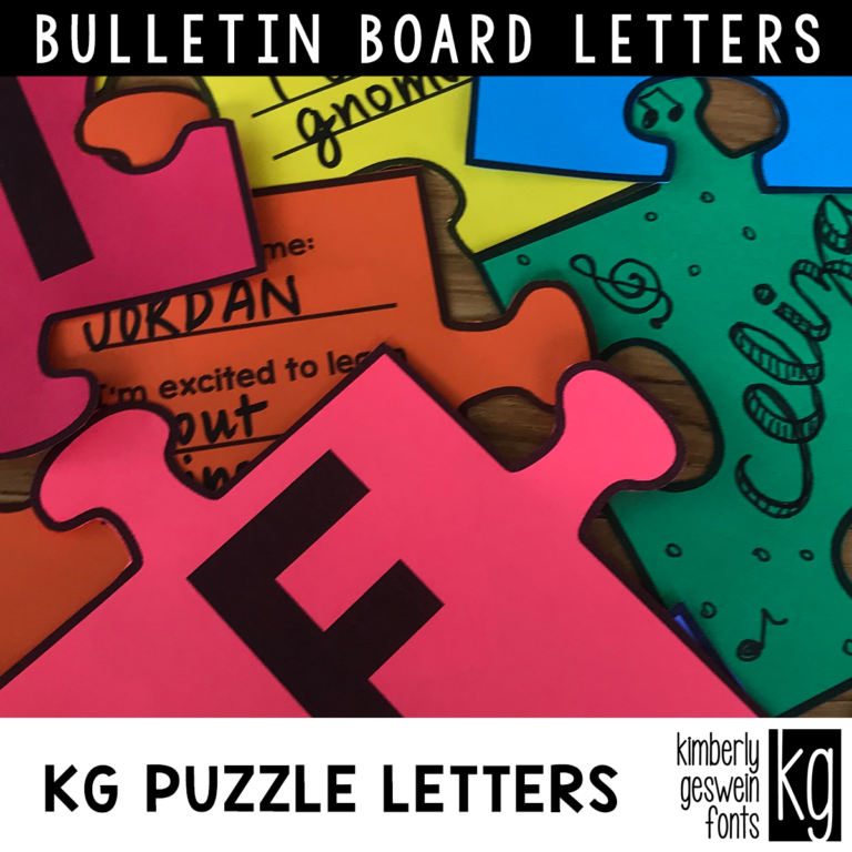 KG Puzzle Letters Bulletin Board Letters Graphic