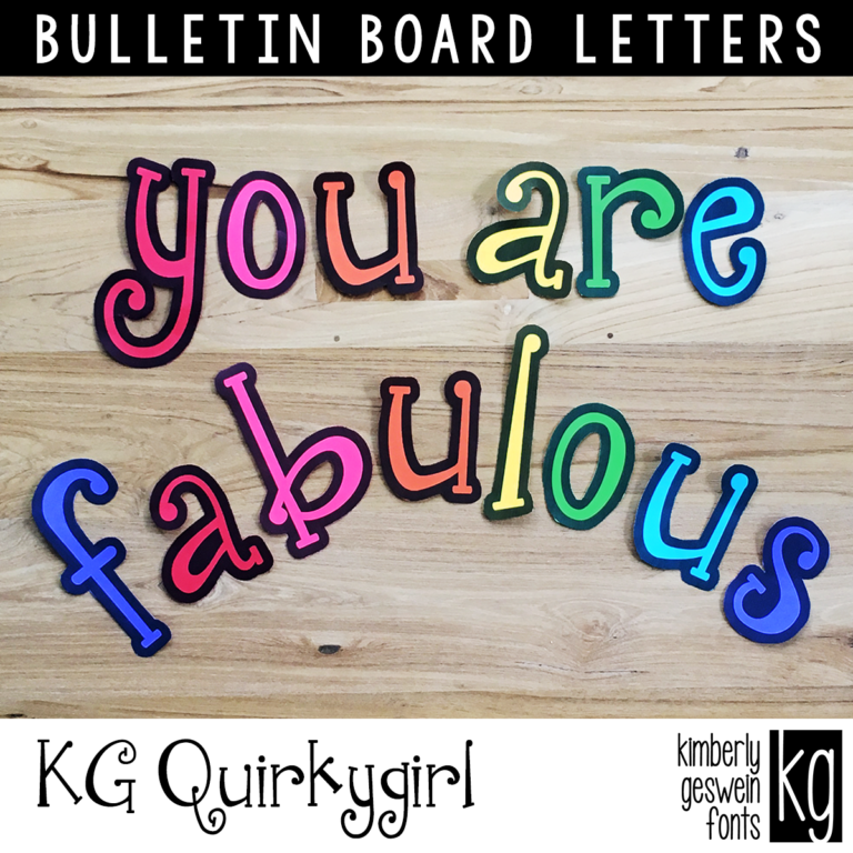 KG Quirkygirl Bulletin Board Letters