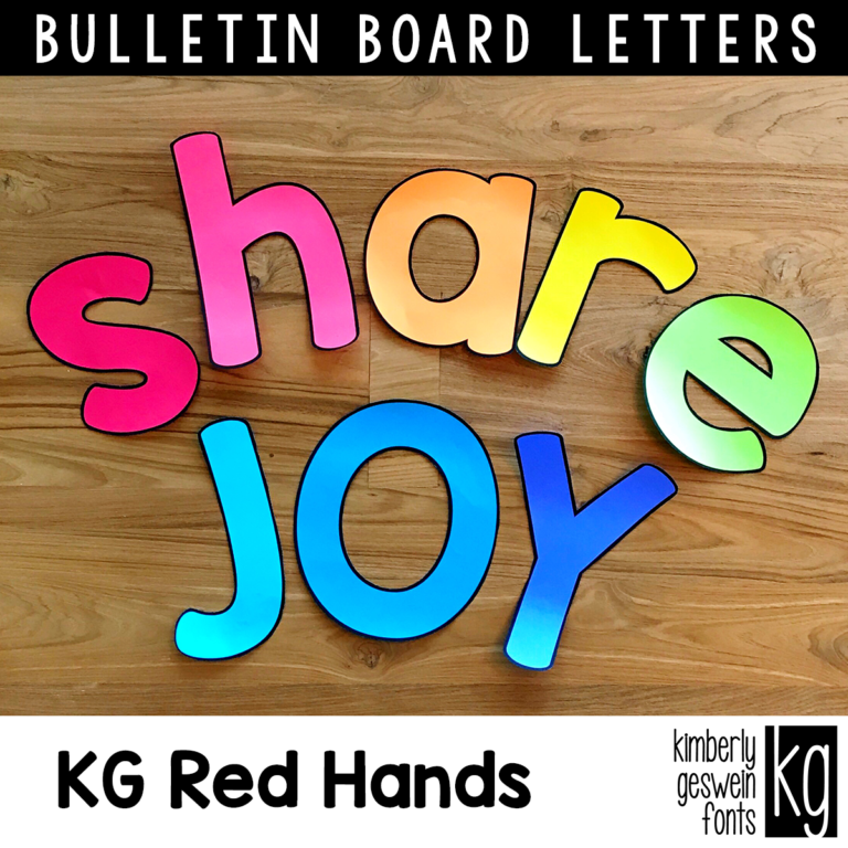 KG Red Hands Bulletin Board Letters