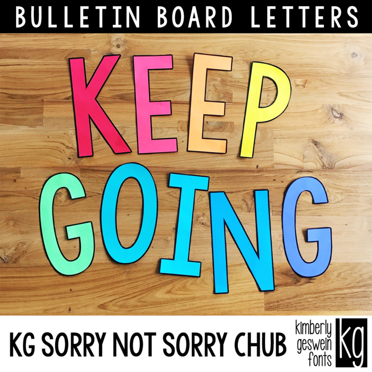 KG Sorry Not Sorry Chub Bulletin Board Letters