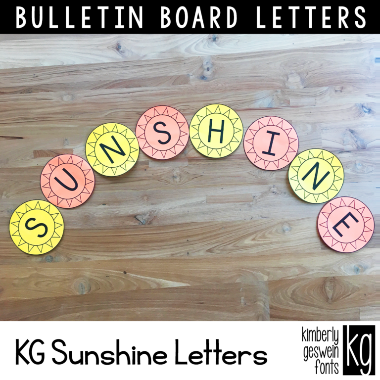 KG Sunshine Letters Bulletin Board Letters Graphic