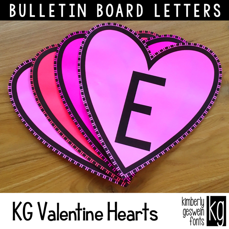 KG Valentine Hearts Blocks Bulletin Board Letters