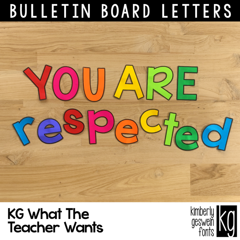 KG What The Teacher Wants Bulletin Board Letters Graphic