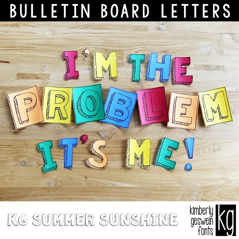 KG Call Me Maybe Flags Bulletin Board Letters - Kimberly Geswein Fonts