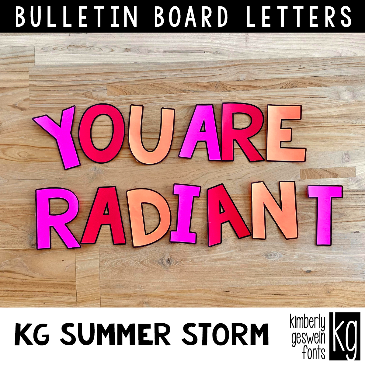 KG Summer Storm Bulletin Board Letters - Kimberly Geswein Fonts